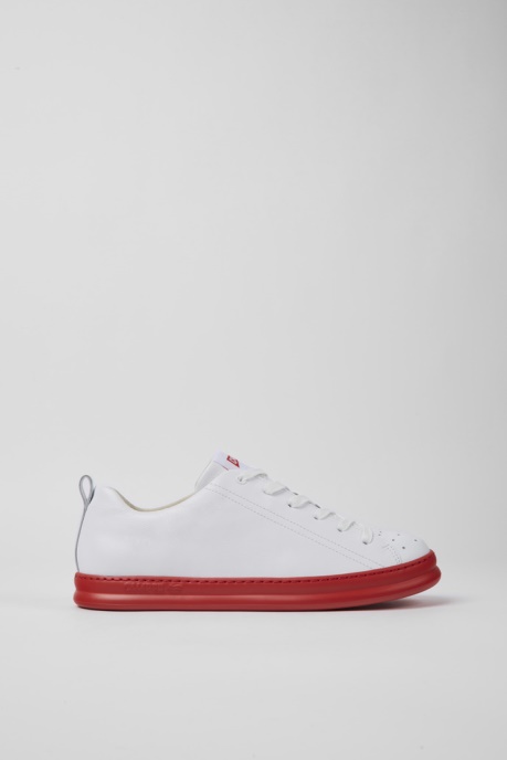 Camper AU Runner White And Red Leather Sneakers For Men New Arrivals