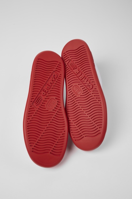 Camper AU Runner White And Red Leather Sneakers For Men New Arrivals