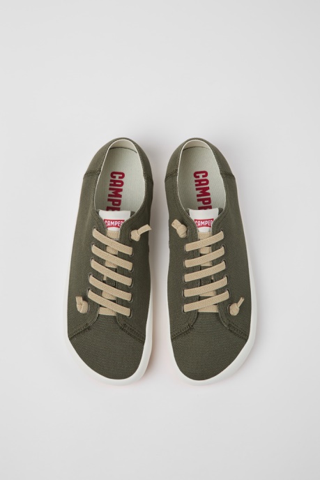 Peu Rambla Green Textile Sneakers For Men Exclusive Camper AU