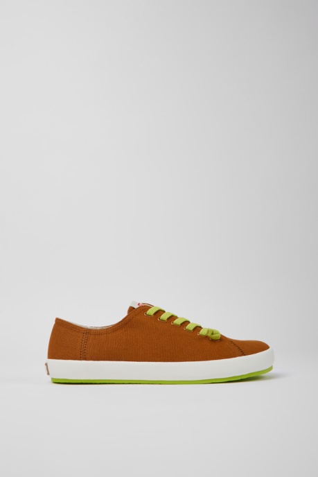 Peu Rambla Brown Textile Sneakers For Men Camper AU New Arrivals