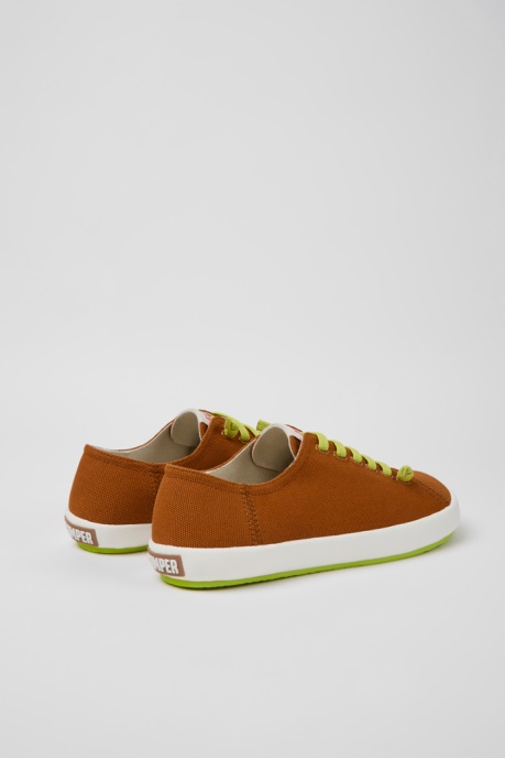 Peu Rambla Brown Textile Sneakers For Men Camper AU New Arrivals