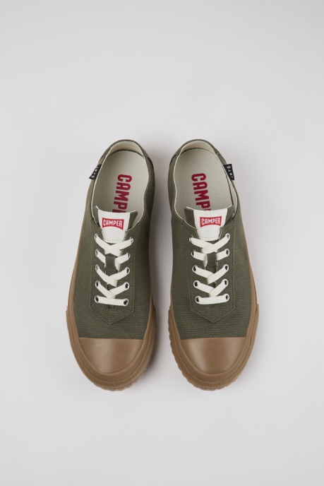 Camaleon Green Recycled Cotton Sneakers For Men Camper AU New Arrivals