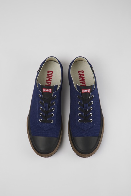 Camaleon Blue Recycled Cotton Sneakers For Men Camper AU New Arrivals