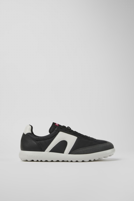 Camper AU Design Pelotas Xlite White And Black Textile And Leather Sneakers For Men