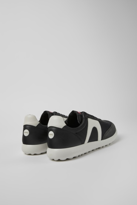 Camper AU Design Pelotas Xlite White And Black Textile And Leather Sneakers For Men