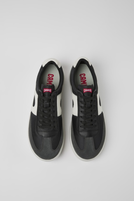 Camper AU Design Pelotas Xlite White And Black Textile And Leather Sneakers For Men