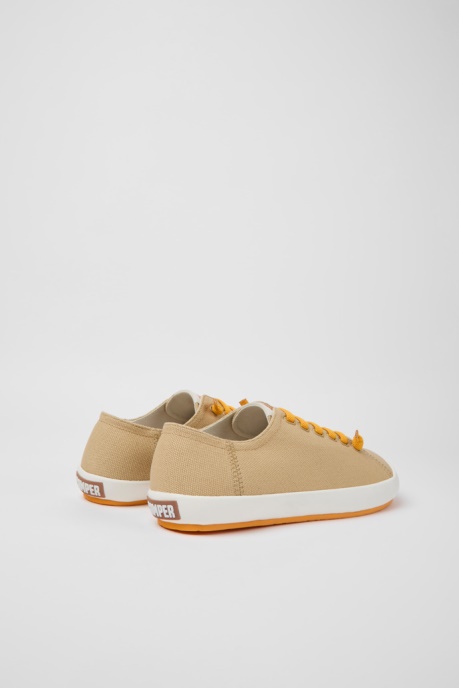 Peu Rambla Beige Textile Sneakers For Men Camper AU New Arrivals