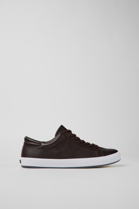 Andratx Dark Brown Leather Sneakers For Men Exclusive Camper AU