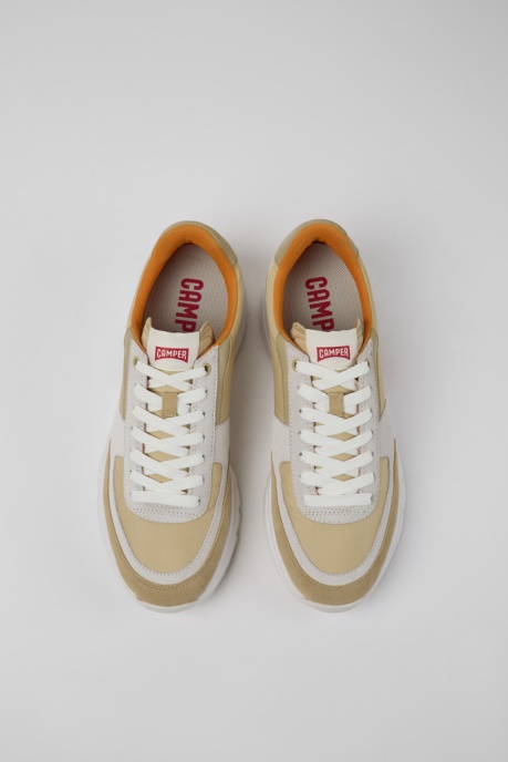Design Drift Beige And White Nubuck Sneakers For Men Camper AU
