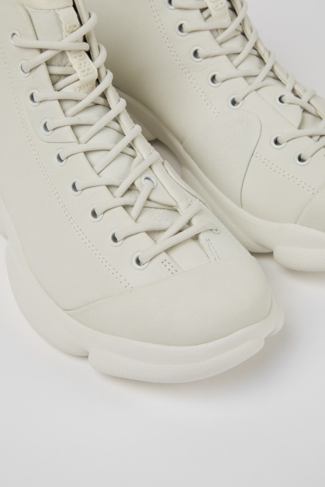 Design Karst White Non-Dyed Leather Sneakers For Men Camper AU