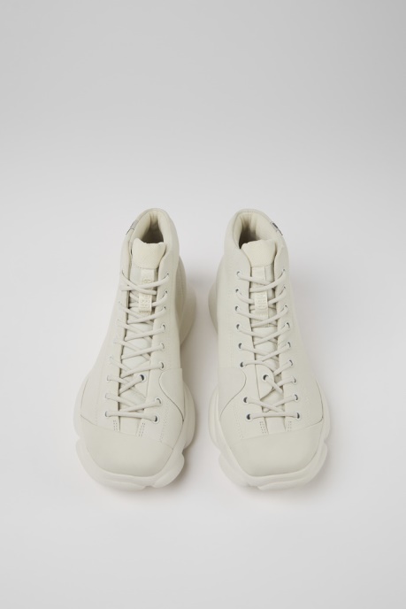 Design Karst White Non-Dyed Leather Sneakers For Men Camper AU