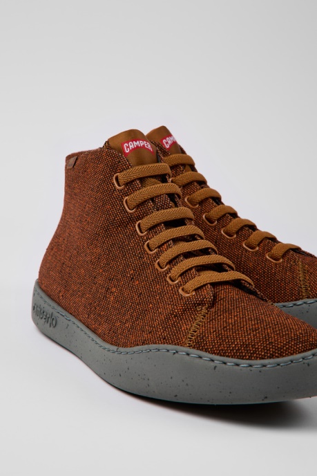 Camper AU Design Peu Touring Brown And Black Recycled Wool Sneakers For Men