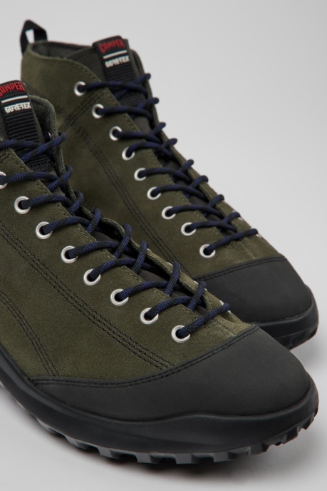 Exclusive Camper AU Crclr Gore-Tex Green Nubuck And Textile Ankle Boots For Men