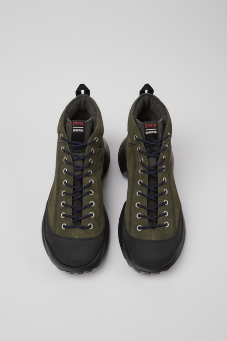 Exclusive Camper AU Crclr Gore-Tex Green Nubuck And Textile Ankle Boots For Men