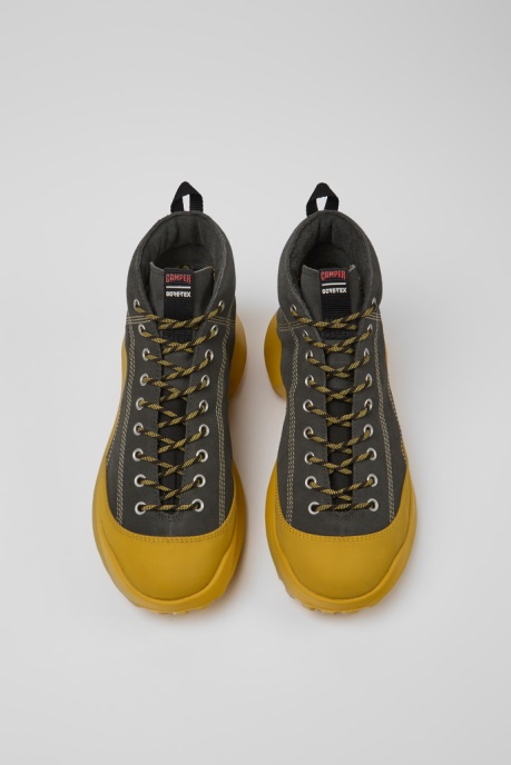 Design Crclr Gore-Tex Gray And Yellow Nubuck Ankle Boots For Men Camper AU