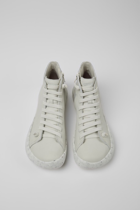 Camper AU Peu Stadium White Non-Dyed Leather Ankle Boots For Men New Arrivals