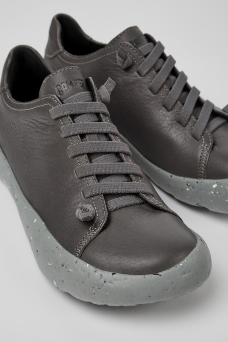 Peu Stadium Gray Responsibly Raised Leather Sneakers For Men Camper AU New Arrivals