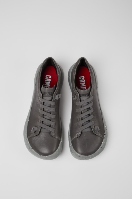 Peu Stadium Gray Responsibly Raised Leather Sneakers For Men Camper AU New Arrivals