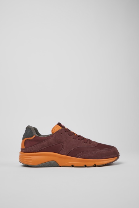 Design Drift Burgundy And Orange Textile Sneakers For Men Camper AU