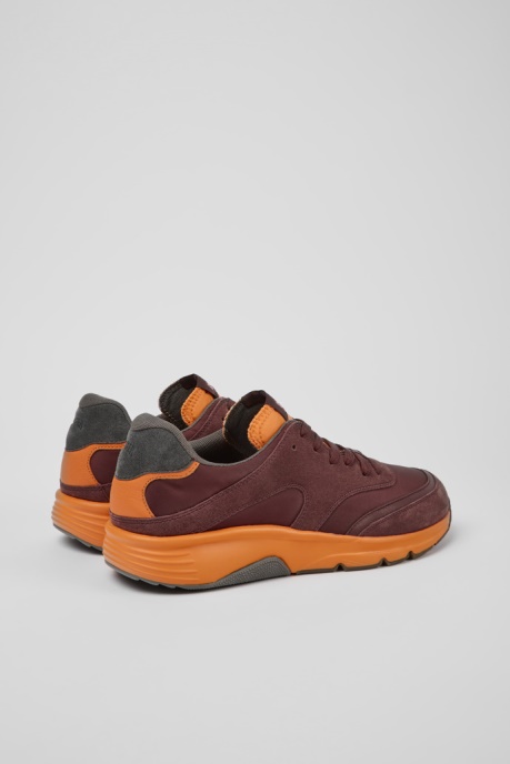 Design Drift Burgundy And Orange Textile Sneakers For Men Camper AU