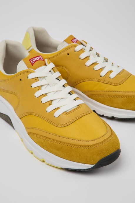 Camper AU Drift Yellow Textile And Leather Sneakers For Men New Arrivals