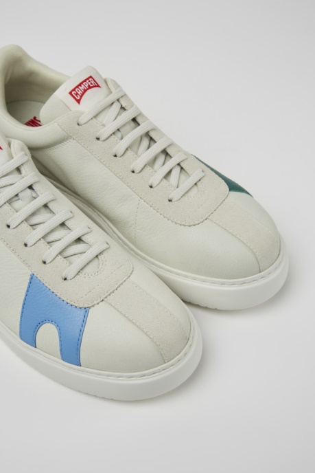 Exclusive Camper AU Twins White Non-Dyed Leather And Suede Sneakers For Men