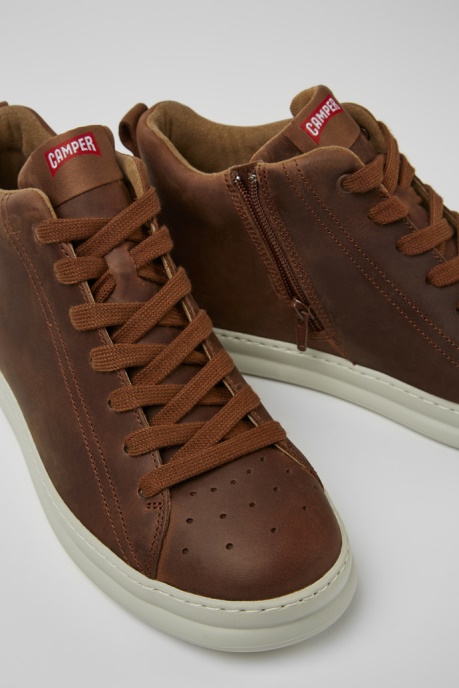 Exclusive Camper AU Runner Brown Leather Sneakers For Men