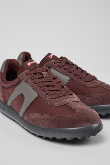 Camper AU Design Pelotas Xlite Burgundy And Gray Sneakers For Men