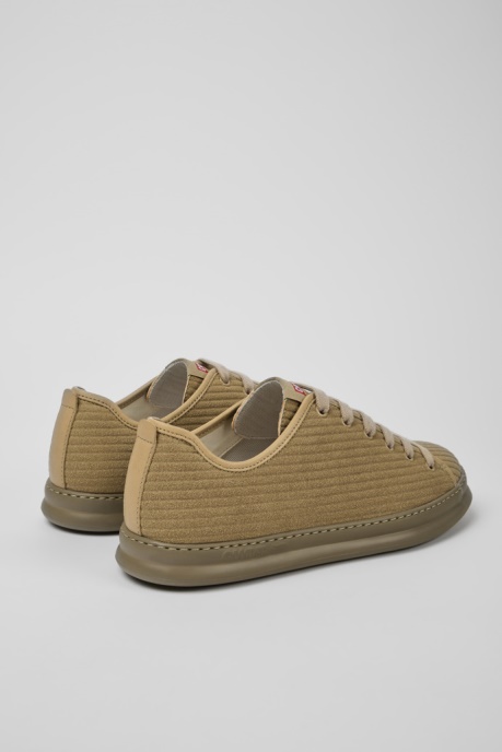 Camper AU Design Runner Beige Leather And Nubuck Sneakers For Men