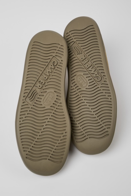 Camper AU Design Runner Beige Leather And Nubuck Sneakers For Men