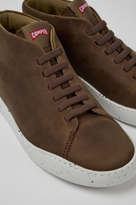 Design Peu Touring Brown Leather Sneakers For Men Camper AU