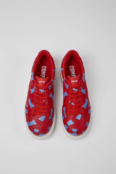 Design Runner K21 Red And Blue Printed Sneakers For Men Camper AU