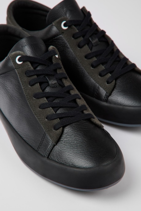 Camper AU Andratx Black Leather And Nubuck Sneakers For Men New Arrivals