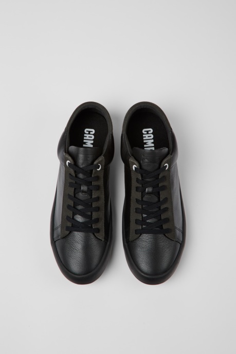 Camper AU Andratx Black Leather And Nubuck Sneakers For Men New Arrivals