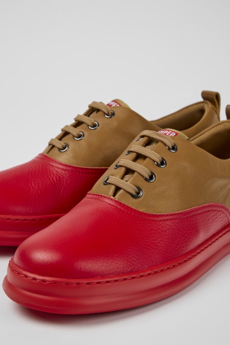 Runner Brown And Red Leather Sneakers For Men Camper AU New Arrivals