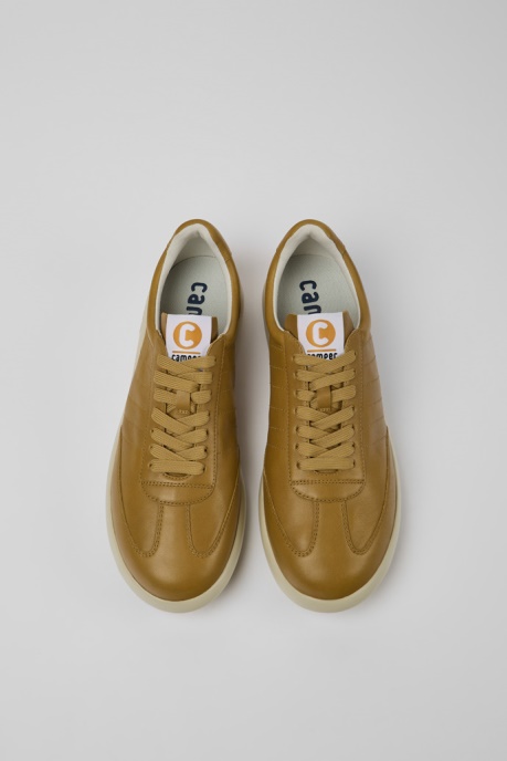 Design Pelotas Xlite Brown And Beige Leather Sneakers For Men Camper AU