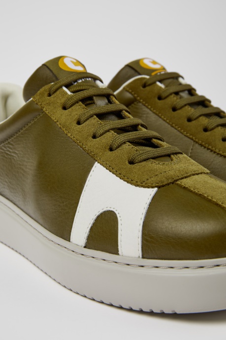 Camper AU Runner K21 Green And White Leather And Suede Sneakers New Arrivals