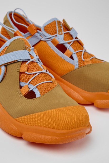 Camper AU Karst Orange And Brown Textile Shoes For Men New Arrivals