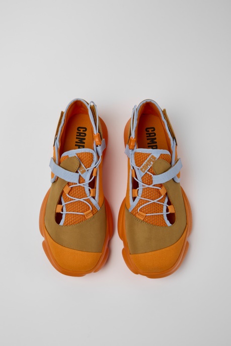 Camper AU Karst Orange And Brown Textile Shoes For Men New Arrivals
