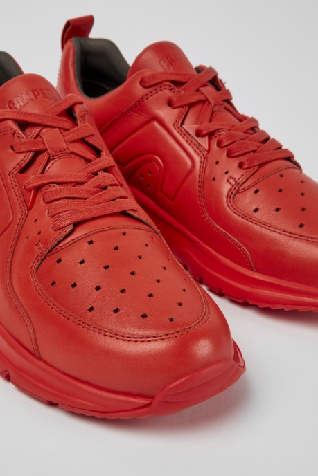 Camper AU Drift Red Leather Sneakers For Men New Arrivals