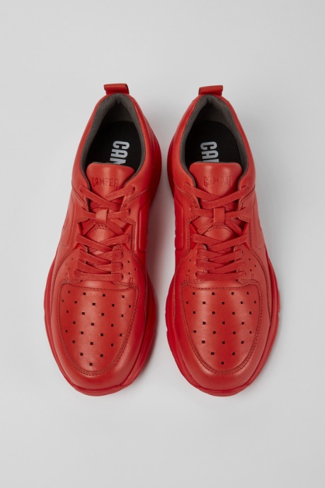 Camper AU Drift Red Leather Sneakers For Men New Arrivals