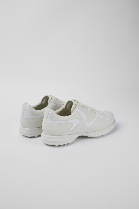 Design Twins Cream And White Leather Lace-Up Sneakers Camper AU
