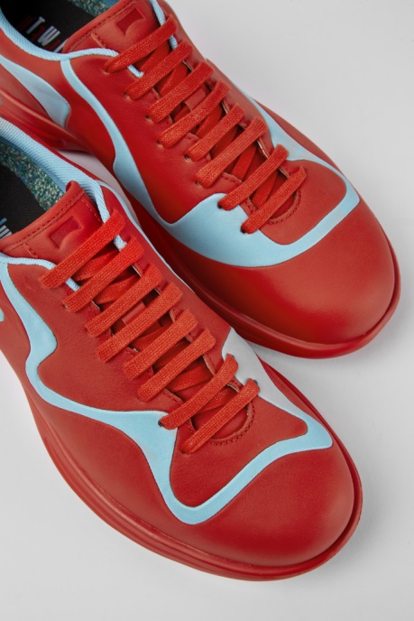 Twins Red And Turquoise Leather Lace-Up Sneakers Exclusive Camper AU