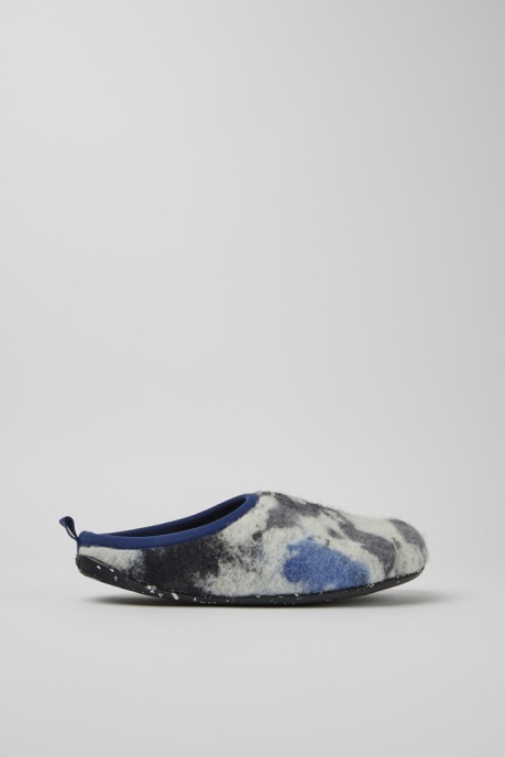Exclusive Camper AU Wabi Blue And Black Recycled Wool Slippers For Men