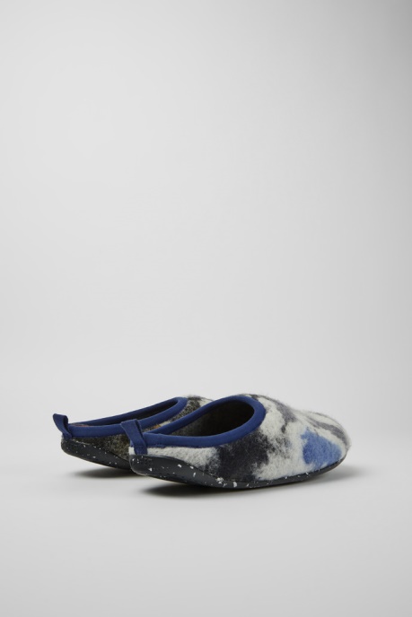 Exclusive Camper AU Wabi Blue And Black Recycled Wool Slippers For Men