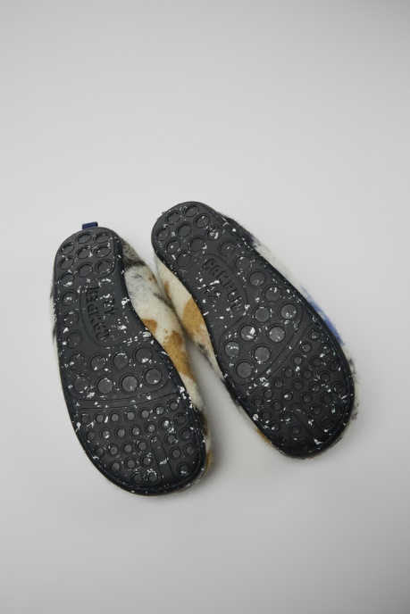 Exclusive Camper AU Wabi Blue And Black Recycled Wool Slippers For Men