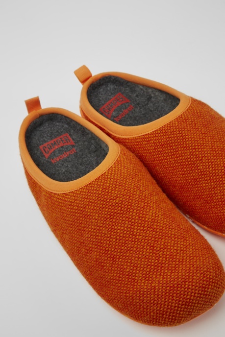 Camper AU Design Wabi Orange Wool And Viscose Slippers For Men