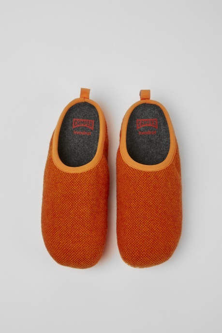 Camper AU Design Wabi Orange Wool And Viscose Slippers For Men