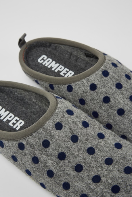 Exclusive Camper AU Wabi Gray And Blue Wool Slippers For Men