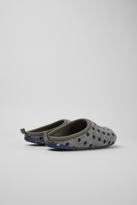 Exclusive Camper AU Wabi Gray And Blue Wool Slippers For Men